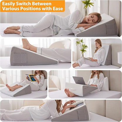 Memory Foam Bed Wedge Pillow Removable Cover